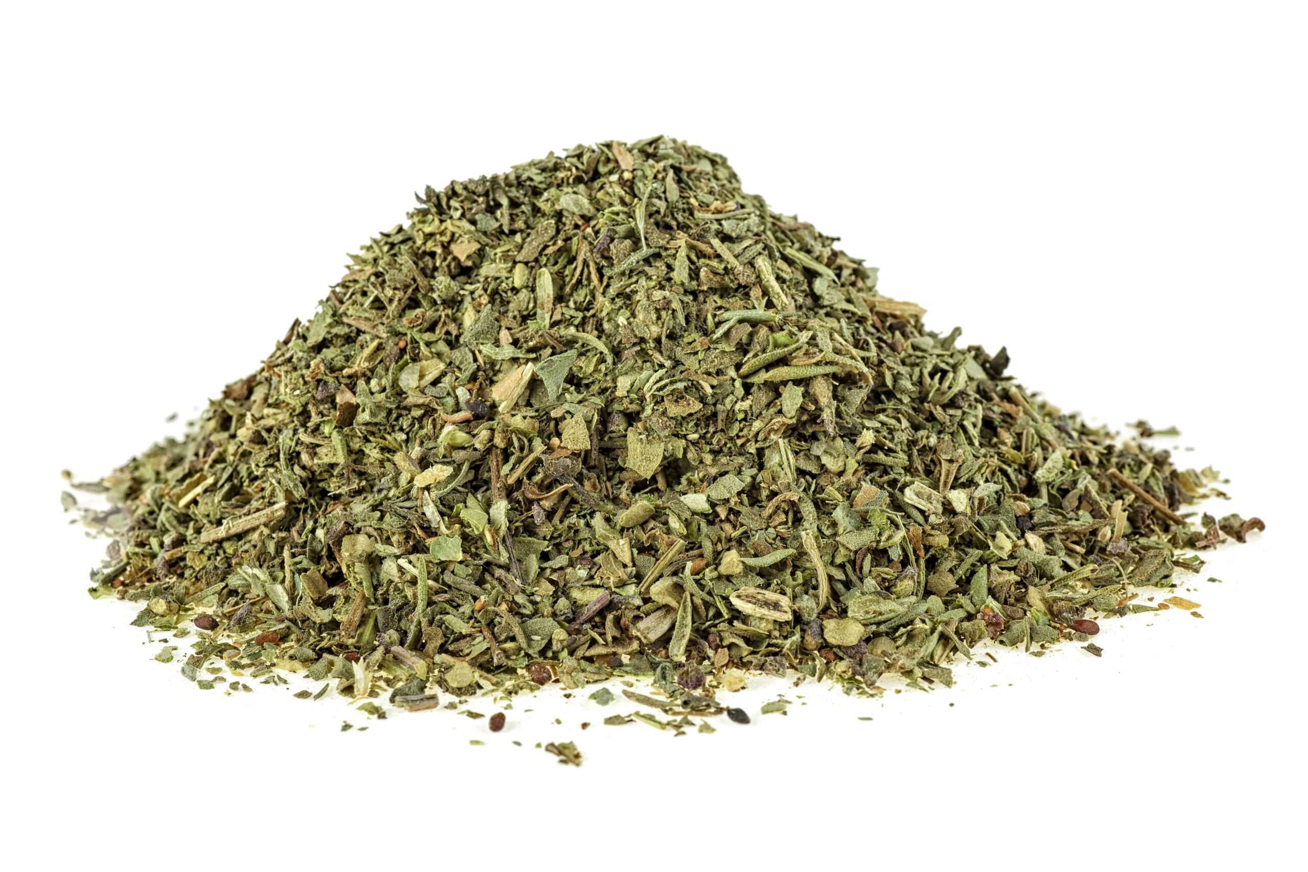 Natural,Dried,Provence,Herbs,On,White,Background בזיליקום יבש הכל דבש